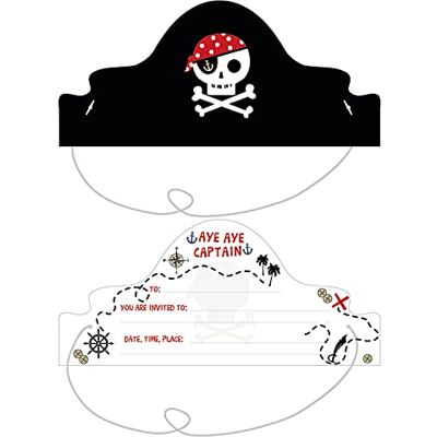 amscan Treasure Island 9910328 Uitnodigingskaarten met elastiek, voor kinderverjaardag, 8 stuks amscan Treasure Island 9910328 Uitnodigingskaarten met elastiek, voor kinderverjaardag, 8 stuks
