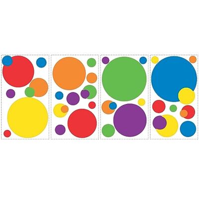 RoomMates Just Dots Primary stickers, herbruikbaar, meerkleurig RoomMates Just Dots Primary stickers, herbruikbaar, meerkleurig