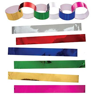 Baker Ross AW891 Papieren slingers van metaal, 240 kleurrijke papieren stroken voor kinderen, ideaal voor kerstdecoratie, creatieve vrije tijd Baker Ross AW891 Papieren slingers van metaal, 240 kleurrijke papieren stroken voor kinderen, ideaal voor kerstdecoratie, creatieve vrije tijd