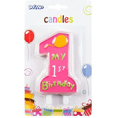 Boland 63410 My 1st Birthday verjaardagskaars nummer 1, met kandelaar, stekker, roze, 1e verjaardag, ballon, cijfer 1, kinderverjaardag, mini-kaarsen, taartkaars, taart, kleuterschool Boland 63410 My 1st Birthday verjaardagskaars nummer 1, met kandelaar, stekker, roze, 1e verjaardag, ballon, cijfer 1, kinderverjaardag, mini-kaarsen, taartkaars, taart, kleuterschool