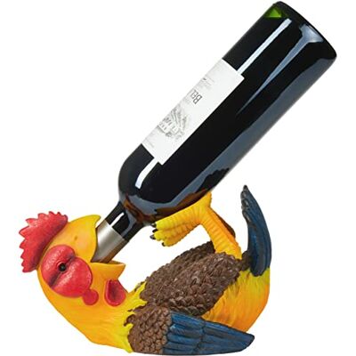 BRUBAKER Flessenhouder dorstige haan Flessenhouder Drinkdieren Grappige flessenhouder Kippen Boerderijdecoratie Handbeschilderd beeldje Wijnaccessoire BRUBAKER Flessenhouder dorstige haan Flessenhouder Drinkdieren Grappige flessenhouder Kippen Boerderijdecoratie Handbeschilderd beeldje Wijnaccessoire