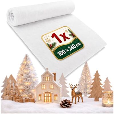 com-four ® 200 g sneeuwwatten voor kerstdecoratie, kunstvlokken witte deken als decor com-four ® 200 g sneeuwwatten voor kerstdecoratie, kunstvlokken witte deken als decor