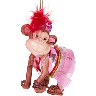 BRUBAKER Circus Aap met Jurk Handbeschilderde Kerstbal van Glas Handgeblazen Kerstboomversieringen Figuren Grappige Decoratie Hanger Kerstbal 10 cm BRUBAKER Circus Aap met Jurk Handbeschilderde Kerstbal van Glas Handgeblazen Kerstboomversieringen Figuren Grappige Decoratie Hanger Kerstbal 10 cm