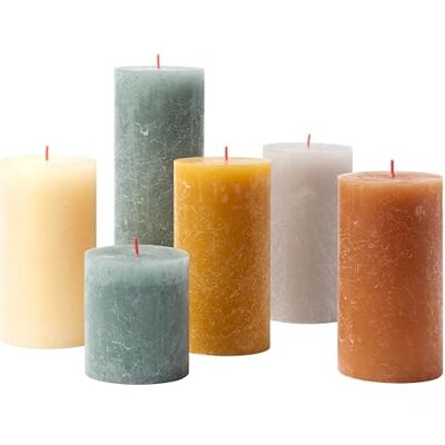BOLSIUS Rustieke kaarsencadeauset, Scandinavische sfeer, 6 stuks, lange brandduur, woondecoratie, ongeparfumeerd, veganistische was, zonder geur BOLSIUS Rustieke kaarsencadeauset, Scandinavische sfeer, 6 stuks, lange brandduur, woondecoratie, ongeparfumeerd, veganistische was, zonder geur