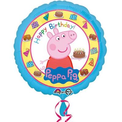 Anagram Peppa Pig Happy Birthday standaard folie ballonnen S60 Anagram Peppa Pig Happy Birthday standaard folie ballonnen S60