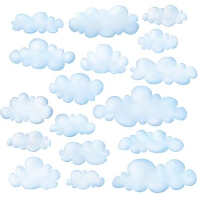 DECOWALL DS-8030 Muursticker voor woonkamer, slaapkamer, kinderkamer, wolken in de lucht, klein DECOWALL DS-8030 Muursticker voor woonkamer, slaapkamer, kinderkamer, wolken in de lucht, klein
