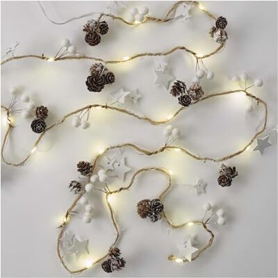 EMOS Kerstslinger met 20 leds en dennenappels, decoratieve lichtketting 170 cm, timerfunctie 6/18 uur, werkt op 2 AA-batterijen (2 x AA), brandduur 10.000 uur, IP20 voor EMOS Kerstslinger met 20 leds en dennenappels, decoratieve lichtketting 170 cm, timerfunctie 6/18 uur, werkt op 2 AA-batterijen (2 x AA), brandduur 10.000 uur, IP20 voor