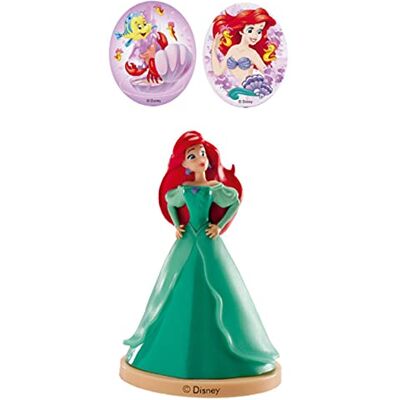 dekora Ariel de kleine zeemeermin taartdecoratieset, grootte ca. 8,5 centimeter, Disney-licentie, verjaardagstaartdecoraties dekora Ariel de kleine zeemeermin taartdecoratieset, grootte ca. 8,5 centimeter, Disney-licentie, verjaardagstaartdecoraties