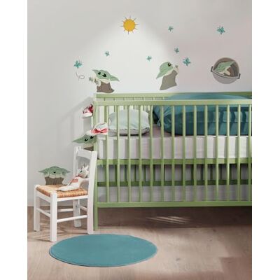 Komar Star Wars The Mandalorian Grogu Sunshine muursticker voor kinderkamer, zonsondergang, 50 x 70 cm Komar Star Wars The Mandalorian Grogu Sunshine muursticker voor kinderkamer, zonsondergang, 50 x 70 cm