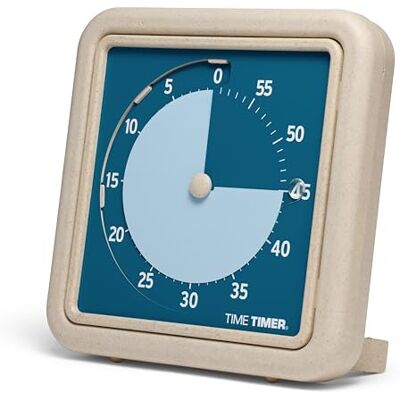 TIME TIMER ® Retro visuele timer 20,3 cm Eco Edition 60 minuten bureauklok van ten minste 20% natuurlijke plantaardige materialen blauw water TIME TIMER ® Retro visuele timer 20,3 cm Eco Edition 60 minuten bureauklok van ten minste 20% natuurlijke plantaardige materialen blauw water