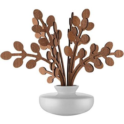 Alessi The Five Season MW64 1S W bladdiffuser van mahoniehout, wit Alessi The Five Season MW64 1S W bladdiffuser van mahoniehout, wit