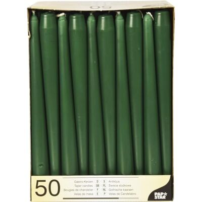 PAPSTAR Kerzen & Brennaccessoires 50 lampen Ø 2,2 cm 25 cm donkergroen PAPSTAR Kerzen & Brennaccessoires 50 lampen Ø 2,2 cm 25 cm donkergroen
