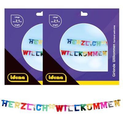 Idena 90117 Set van 2 welkomstslingers verjaardag decoratie kinderverjaardag Idena 90117 Set van 2 welkomstslingers verjaardag decoratie kinderverjaardag