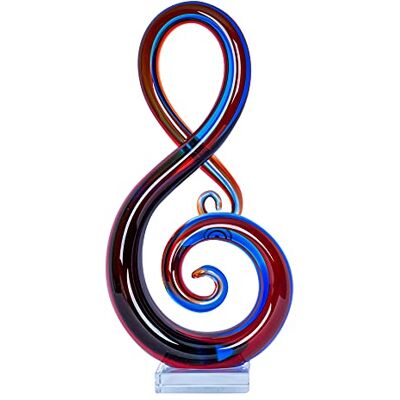levandeo Designer sculptuur, hoogte van 35 cm, glas, sleutel, blauw, rood, uniek stuk, cadeau levandeo Designer sculptuur, hoogte van 35 cm, glas, sleutel, blauw, rood, uniek stuk, cadeau