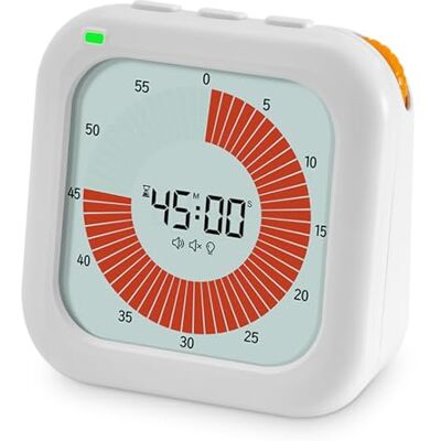 Azyvum Visuele en digitale timer voor kinderen, 60 minuten, geluids- en lichtherinnering, tijdmanagementgereedschap voor ADHD, klaslokaal en leren thuis Azyvum Visuele en digitale timer voor kinderen, 60 minuten, geluids- en lichtherinnering, tijdmanagementgereedschap voor ADHD, klaslokaal en leren thuis