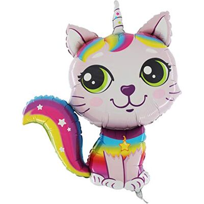 Toyland ® Folieballon kat eenhoorn regenboog 96,5 cm roze feestdecoraties Toyland ® Folieballon kat eenhoorn regenboog 96,5 cm roze feestdecoraties