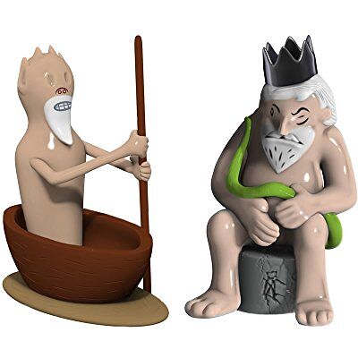 Alessi Amgi42set3 "Caronte E Minosse" set met twee figuren van porselein, met de hand versierd Alessi Amgi42set3 "Caronte E Minosse" set met twee figuren van porselein, met de hand versierd