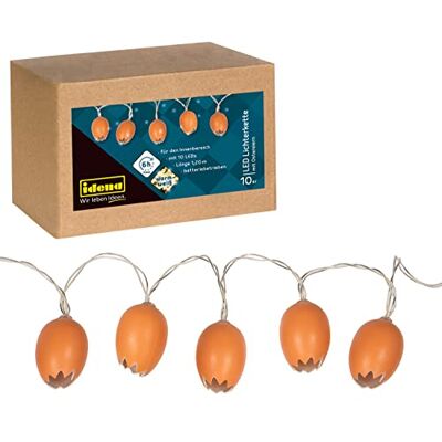 Idena 31245 Lichtsnoer Pasen met 10 warmwitte leds in bruine paaseieren, werkt op batterijen, met 6 uur timerfunctie, lengte ca. 1,2 m, decoratie voor Pasen Idena 31245 Lichtsnoer Pasen met 10 warmwitte leds in bruine paaseieren, werkt op batterijen, met 6 uur timerfunctie, lengte ca. 1,2 m, decoratie voor Pasen