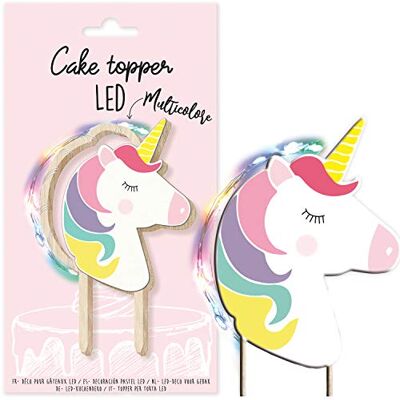 ScrapCooking LED taarttopper (eenhoorn) – lichtdecoratie van hout voor taarten, taarten, gebak, cakes en desserts – ornament eenhoorn accessoires voor feestjes – 4967 meerkleurig ScrapCooking LED taarttopper (eenhoorn) – lichtdecoratie van hout voor taarten, taarten, gebak, cakes en desserts – ornament eenhoorn accessoires voor feestjes – 4967 meerkleurig