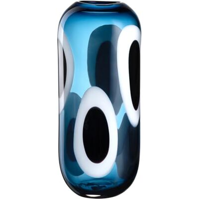 LEONARDO HOME Occhi Blu 047511 Vas, handgemaakt kunstwerk, vol passie, bloemenvaas, elegant, unieke schoonheid, kunst voor thuis, hoogte 37,2 cm, blauw LEONARDO HOME Occhi Blu 047511 Vas, handgemaakt kunstwerk, vol passie, bloemenvaas, elegant, unieke schoonheid, kunst voor thuis, hoogte 37,2 cm, blauw