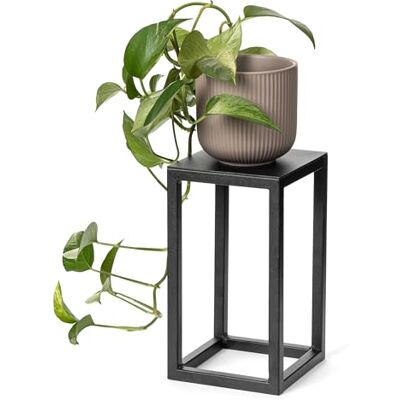 LAMO Manufaktur Zwarte metalen plantenstandaard 28 cm Kleine bloempotstandaard voor binnen in woonkamer, slaapkamer Modern bloemenrek voor bruiloft, sculptuur, decoratie LAMO Manufaktur Zwarte metalen plantenstandaard 28 cm Kleine bloempotstandaard voor binnen in woonkamer, slaapkamer Modern bloemenrek voor bruiloft, sculptuur, decoratie