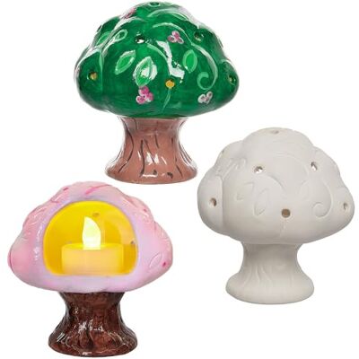 Baker Ross WA122 Bougeoirs en céramique en forme d'arbre Lot de 2, bougeoirs en céramique à décorer et à offrir Baker Ross WA122 Bougeoirs en céramique en forme d'arbre Lot de 2, bougeoirs en céramique à décorer et à offrir