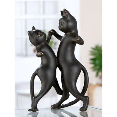 GILDE Gatto figuur hars zwart metallic look kat H 30,5 cm B 17,5 cm D 16 cm decoratie, sculptuur, woonaccessoires, cadeau GILDE Gatto figuur hars zwart metallic look kat H 30,5 cm B 17,5 cm D 16 cm decoratie, sculptuur, woonaccessoires, cadeau