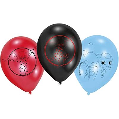 amscan 6 stuks latex ballonnen "Miraculous" voor themafeest of kinderverjaardag decoratie amscan 6 stuks latex ballonnen "Miraculous" voor themafeest of kinderverjaardag decoratie
