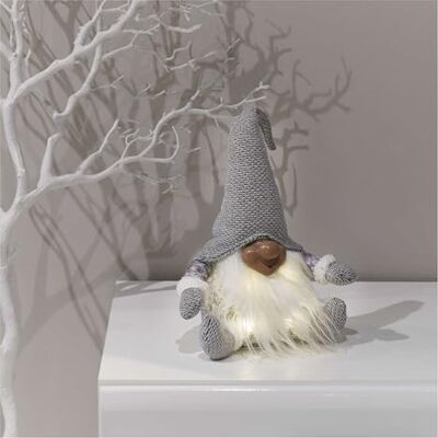 EMOS Led-kerstdecoratie, 4 leds, kerstdecoratie, zittende dwerg met lange baard en grote puntige muts, lichtgevende decoratieve kabouter 20 x 35 cm, lichtkleur warm wit, werkt op batterijen (3 EMOS Led-kerstdecoratie, 4 leds, kerstdecoratie, zittende dwerg met lange baard en grote puntige muts, lichtgevende decoratieve kabouter 20 x 35 cm, lichtkleur warm wit, werkt op batterijen (3