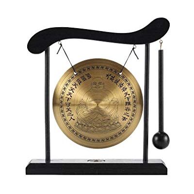 lachineuse Gong op sokkel Lachende Boeddha Tibetaanse buddha gong Zen decoratie van hout en koper Chinees decoratief object voor thuis, kantoor, woonkamer Aziatisch Chinees cadeau-idee lachineuse Gong op sokkel Lachende Boeddha Tibetaanse buddha gong Zen decoratie van hout en koper Chinees decoratief object voor thuis, kantoor, woonkamer Aziatisch Chinees cadeau-idee