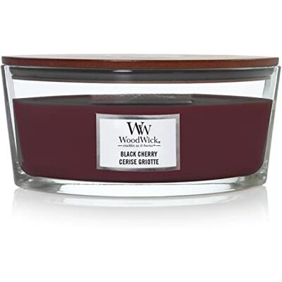 WoodWick Ellipse geurkaars, zwarte kers, knapperige lont, brandduur tot 50 uur WoodWick Ellipse geurkaars, zwarte kers, knapperige lont, brandduur tot 50 uur