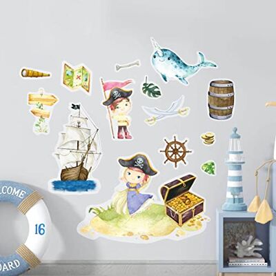 Papierdrachen Muursticker 8 vellen muursticker kinderen kinderkamer decoratie kinderkamer decoratie wanddecoratie piraten 22x30cm per vel set 9 Papierdrachen Muursticker 8 vellen muursticker kinderen kinderkamer decoratie kinderkamer decoratie wanddecoratie piraten 22x30cm per vel set 9