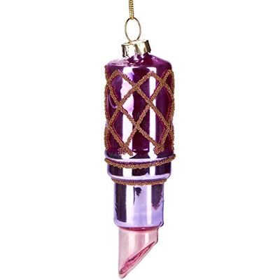 BRUBAKER Lippenstift roos kerstbal glas handbeschilderd kerstboomversiering mondgeblazen figuren decoratie grappige kerstbal 10 cm BRUBAKER Lippenstift roos kerstbal glas handbeschilderd kerstboomversiering mondgeblazen figuren decoratie grappige kerstbal 10 cm