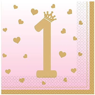 amscan 9910310 servetten voor babyshowers, 16 stuks, roze amscan 9910310 servetten voor babyshowers, 16 stuks, roze