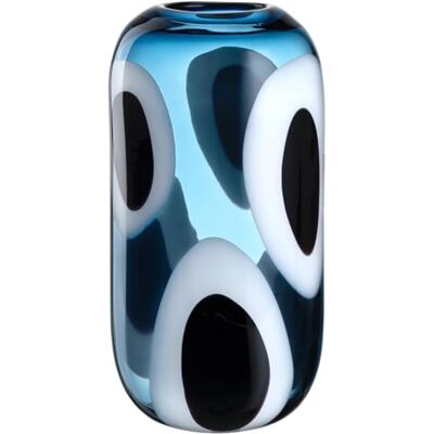 LEONARDO HOME Occhi Blu 047510 Vas, handgemaakt kunstwerk, vol passie, bloemenvaas, elegant, unieke schoonheid, kunst voor thuis, hoogte 33,6 cm, blauw LEONARDO HOME Occhi Blu 047510 Vas, handgemaakt kunstwerk, vol passie, bloemenvaas, elegant, unieke schoonheid, kunst voor thuis, hoogte 33,6 cm, blauw