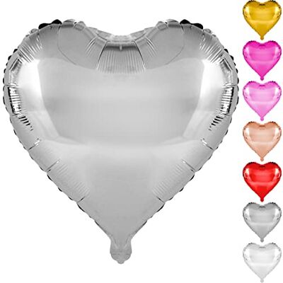 DekoRex Transparante ballonnen harten 10 stuks 45 cm liefde bruiloft decoratie (kleur: zilver) DekoRex Transparante ballonnen harten 10 stuks 45 cm liefde bruiloft decoratie (kleur: zilver)