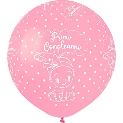 Ciao Verpakking met 25 ballonnen Pearly Primo Compleanno in natuurlijke latex, premium kwaliteit G150 (Ø 48 cm (19 inch), roze parel Ciao Verpakking met 25 ballonnen Pearly Primo Compleanno in natuurlijke latex, premium kwaliteit G150 (Ø 48 cm (19 inch), roze parel