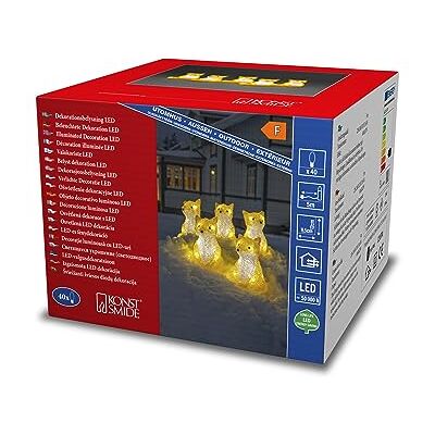 Konstsmide 6233-203 5 stuks acryl led-vossen, 40 koudwitte diodes, buitentransformator 24 V (IP44), 0,8 W, witte kabel Konstsmide 6233-203 5 stuks acryl led-vossen, 40 koudwitte diodes, buitentransformator 24 V (IP44), 0,8 W, witte kabel