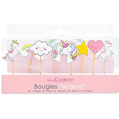 ScrapCooking Set met 8 eenhoorn-kaarsen – decoratie van hout, paraffine, taart – accessoires voor verjaardag, feest, kinderen, cupcake, gebak, cake, design, regenboogroze – 5033 ScrapCooking Set met 8 eenhoorn-kaarsen – decoratie van hout, paraffine, taart – accessoires voor verjaardag, feest, kinderen, cupcake, gebak, cake, design, regenboogroze – 5033