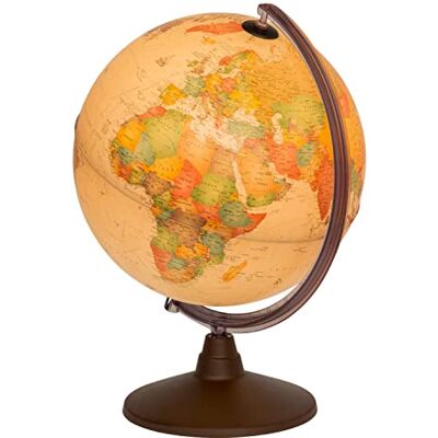 Idena Antieke wereldbol 22904 met ledverlichting en aan/uit-schakelaar, diameter ca. 30 cm, fysiek en politiek beeld Idena Antieke wereldbol 22904 met ledverlichting en aan/uit-schakelaar, diameter ca. 30 cm, fysiek en politiek beeld