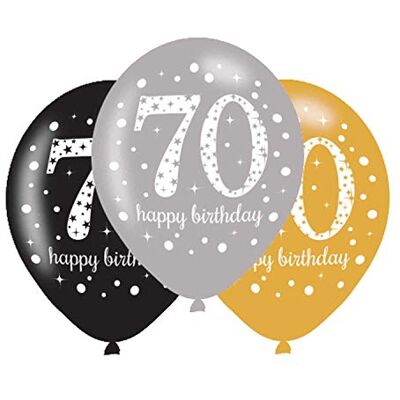 amscan 9900734 latex ballonnen 70 Happy Birthday, 6 stuks, ballonnen, verjaardag, decoratie amscan 9900734 latex ballonnen 70 Happy Birthday, 6 stuks, ballonnen, verjaardag, decoratie