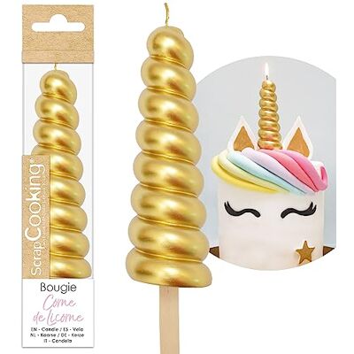 ScrapCooking Gouden Eenhoorn hoorn kaars Grote XXL verjaardagskaars Hoorn voor Eenhoorn Cake Decoratie Gedraaide Gouden Kaars Feestaccessoires Kinderen Gebak Meisjes Jongens 0347 ScrapCooking Gouden Eenhoorn hoorn kaars Grote XXL verjaardagskaars Hoorn voor Eenhoorn Cake Decoratie Gedraaide Gouden Kaars Feestaccessoires Kinderen Gebak Meisjes Jongens 0347