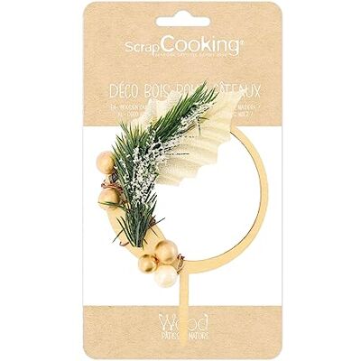 ScrapCooking Cake Topper kerstkrans decoratie voor houten taart bloemendecoratie natuur verjaardag lente 4988 ScrapCooking Cake Topper kerstkrans decoratie voor houten taart bloemendecoratie natuur verjaardag lente 4988