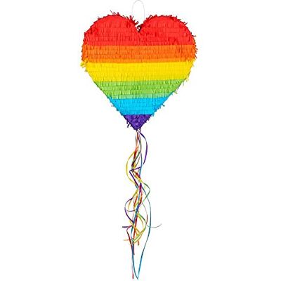 Boland 30965 Regenboog hartvormige piñata, 37 x 36 x 7,5 cm, om te vullen met snoep en confetti, feest, verjaardag, cadeau Boland 30965 Regenboog hartvormige piñata, 37 x 36 x 7,5 cm, om te vullen met snoep en confetti, feest, verjaardag, cadeau