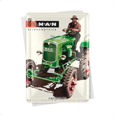 ART Metalen bord, 10 x 14 cm, motief: Man Tractor groen ART Metalen bord, 10 x 14 cm, motief: Man Tractor groen