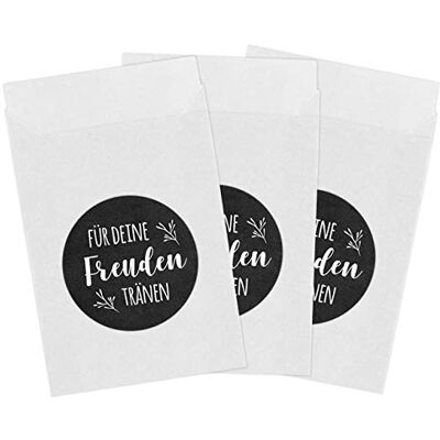Papierdrachen 50 witte papieren zakken en 50 stickers vreugdetranen voor de bruiloft verpakking voor zakdoeken vreugdetranen vintage decoratie (papieren zakken en stickers) 8 stuks Papierdrachen 50 witte papieren zakken en 50 stickers vreugdetranen voor de bruiloft verpakking voor zakdoeken vreugdetranen vintage decoratie (papieren zakken en stickers) 8 stuks
