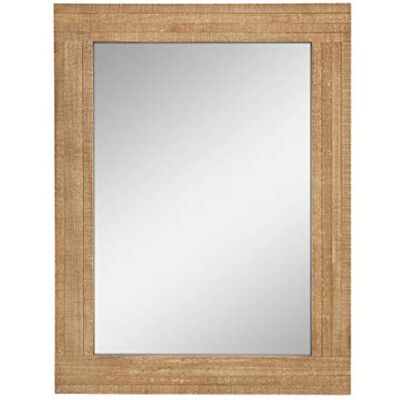 Stonebriar Rechthoekige wandspiegel van natuurlijk hout om op te hangen, middelgroot, bruin Stonebriar Rechthoekige wandspiegel van natuurlijk hout om op te hangen, middelgroot, bruin