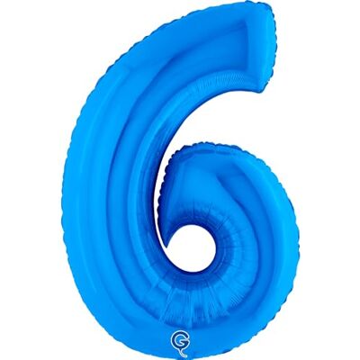 Grabo PartyMarty _006B-P cijferballon blauw XXL 100 cm verjaardag & co nieuw partydecoratie Happy Birthday folieballon (nummer 6) Grabo PartyMarty _006B-P cijferballon blauw XXL 100 cm verjaardag & co nieuw partydecoratie Happy Birthday folieballon (nummer 6)