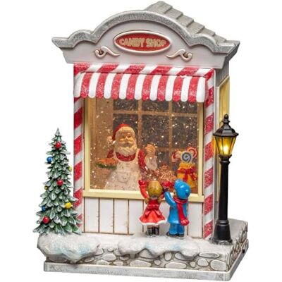 Konstsmide Led-sneeuwballantaarn met kerstmantafereel, gevuld met water, kerstdecoratie (IP20), 8 nummers optioneel, werkt op batterijen: 3 x C 1,5 V (exc.), wit Konstsmide Led-sneeuwballantaarn met kerstmantafereel, gevuld met water, kerstdecoratie (IP20), 8 nummers optioneel, werkt op batterijen: 3 x C 1,5 V (exc.), wit