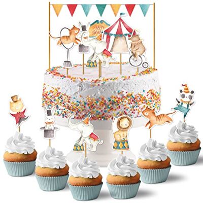 Papierdrachen 3 stuks circus taarttoppers 19 stuks Decoratieve foto's voor verjaardagstaarten Kinderdecoratie Papierdrachen 3 stuks circus taarttoppers 19 stuks Decoratieve foto's voor verjaardagstaarten Kinderdecoratie